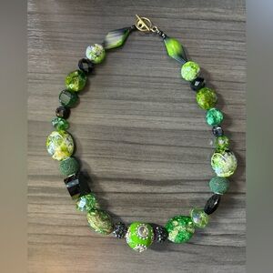 Jesse James beaded necklace. 19 inches total length. Toggle clasp.